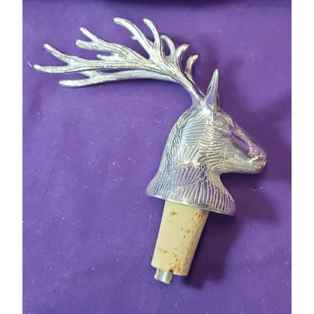 Pottery Barn Silver Stag Liquor Pourer NEW